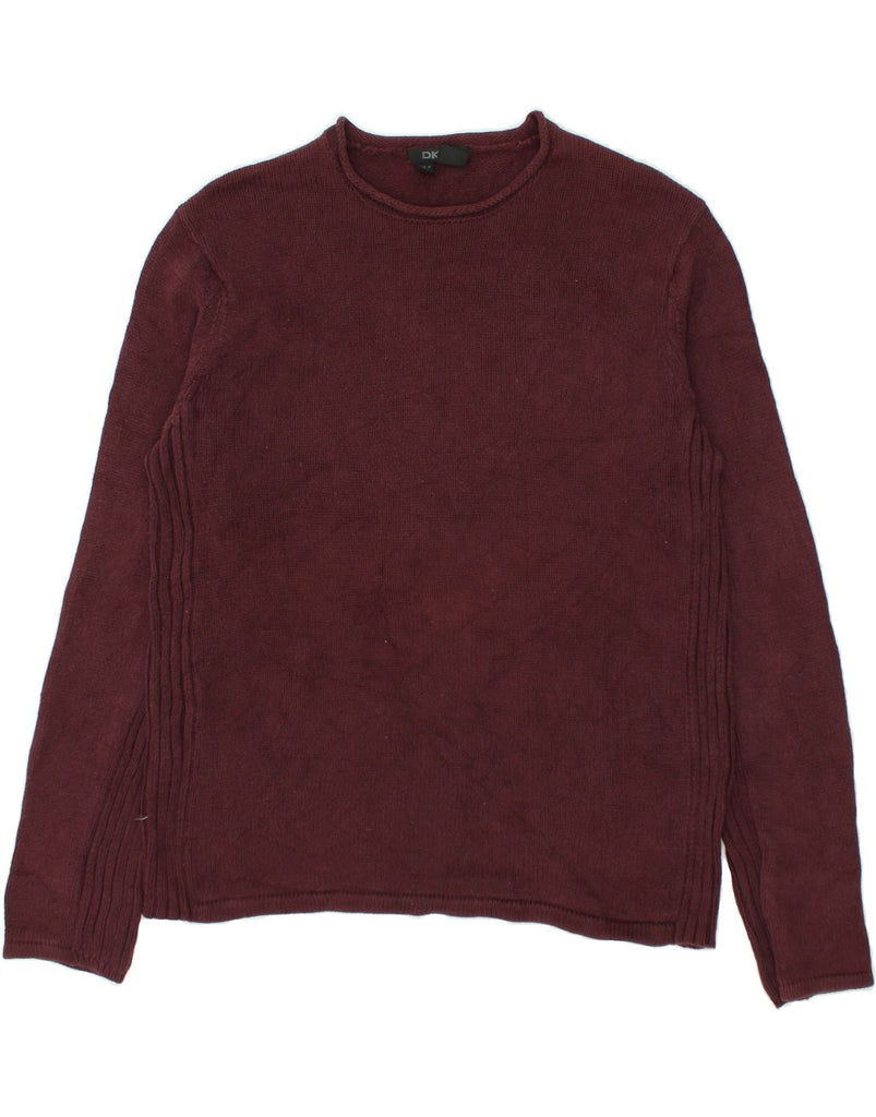 DKNY Mens Boat Neck Jumper Sweater Medium Burgundy Cotton | Vintage Dkny | Thrift | Second-Hand Dkny | Used Clothing | Messina Hembry 