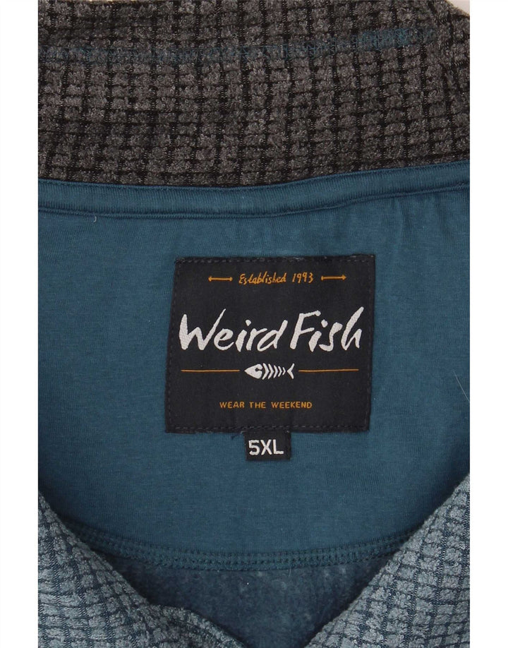Weird Fish Mens Zip Neck Sweatshirt Jumper 5XL Blue