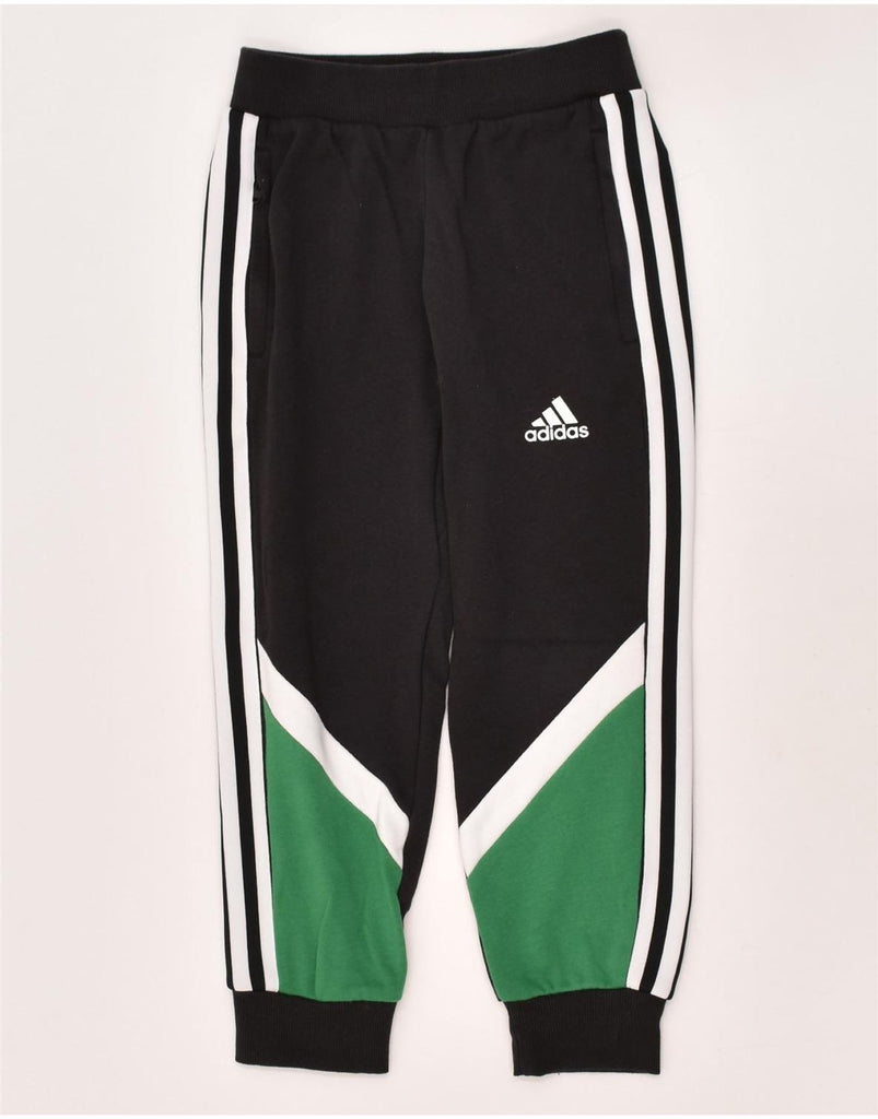 ADIDAS Boys Graphic Tracksuit Trousers Joggers 5-6 Years Black Colourblock | Vintage Adidas | Thrift | Second-Hand Adidas | Used Clothing | Messina Hembry 