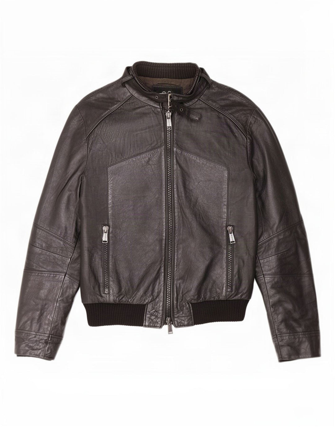 Antony Morato Mens Leather Jacket UK 38 Medium Black