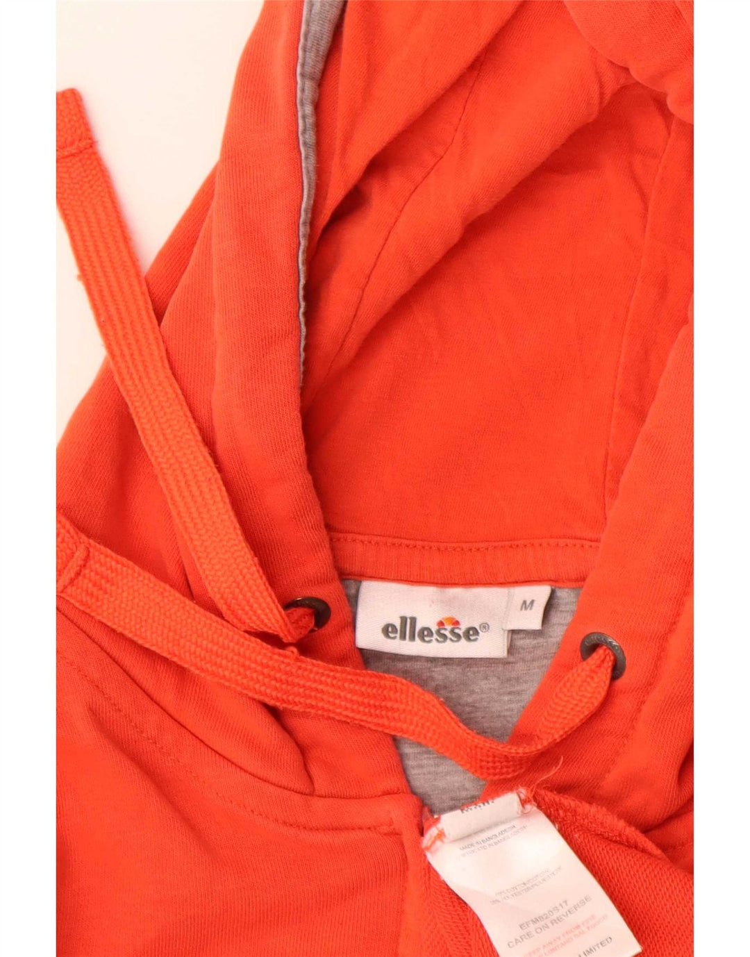 Ellesse Mens Graphic Zip Hoodie Sweater Medium Orange Cotton