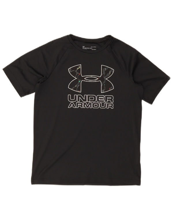 Under Armour Boys Heat Gear Graphic T-Shirt Top 11-12 Years Large  Black