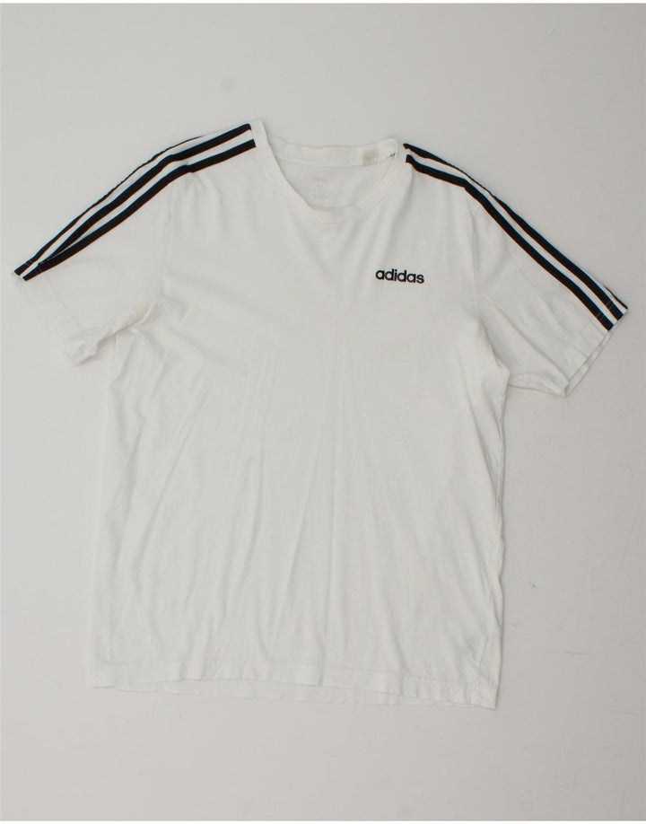 ADIDAS Mens T-Shirt Top Medium White Cotton Vintage Adidas and Second-Hand Adidas from Messina Hembry 