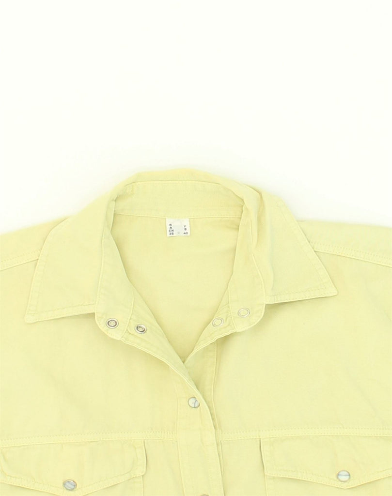 VINTAGE Womens Sleeveless Shirt EU 40 Medium Yellow Cotton | Vintage Vintage | Thrift | Second-Hand Vintage | Used Clothing | Messina Hembry 