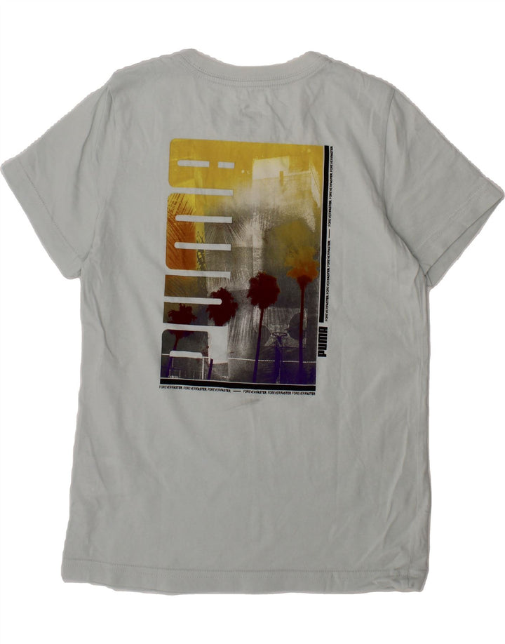 PUMA Boys Graphic T-Shirt Top 9-10 Years Grey Cotton Vintage Puma and Second-Hand Puma from Messina Hembry 