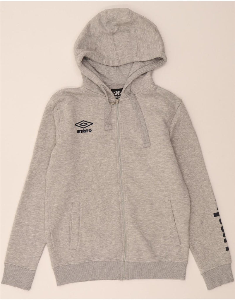 UMBRO Mens Graphic Zip Hoodie Sweater XS Grey Cotton Vintage Umbro and Second-Hand Umbro from Messina Hembry 