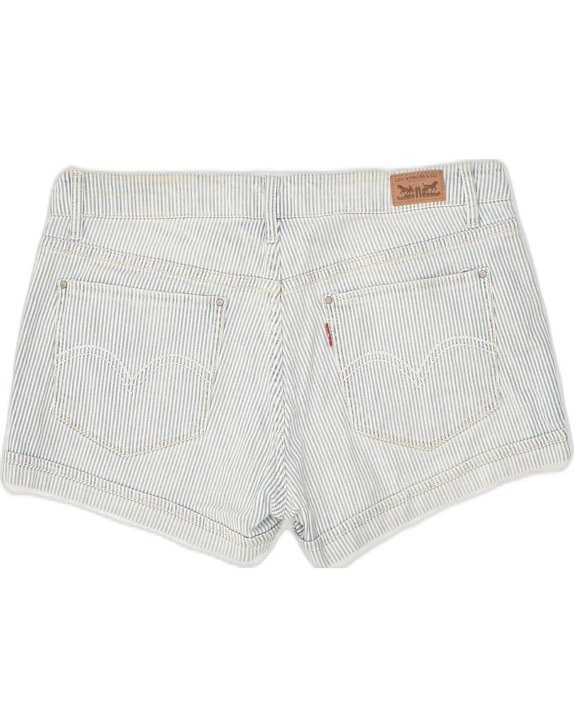 LEVI'S Womens Hot Pants US 11 Large W34  White Pinstripe Cotton | Vintage Levi's | Thrift | Second-Hand Levi's | Used Clothing | Messina Hembry 