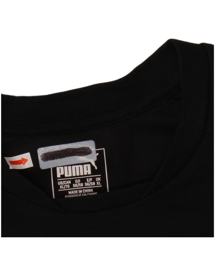 Puma Mens T-Shirt Top XL Black Cotton