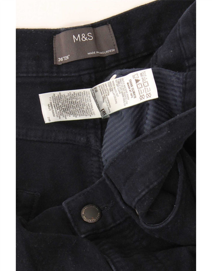 Marks & Spencer Mens Cropped Jeans W36 L24 Navy Blue Cotton