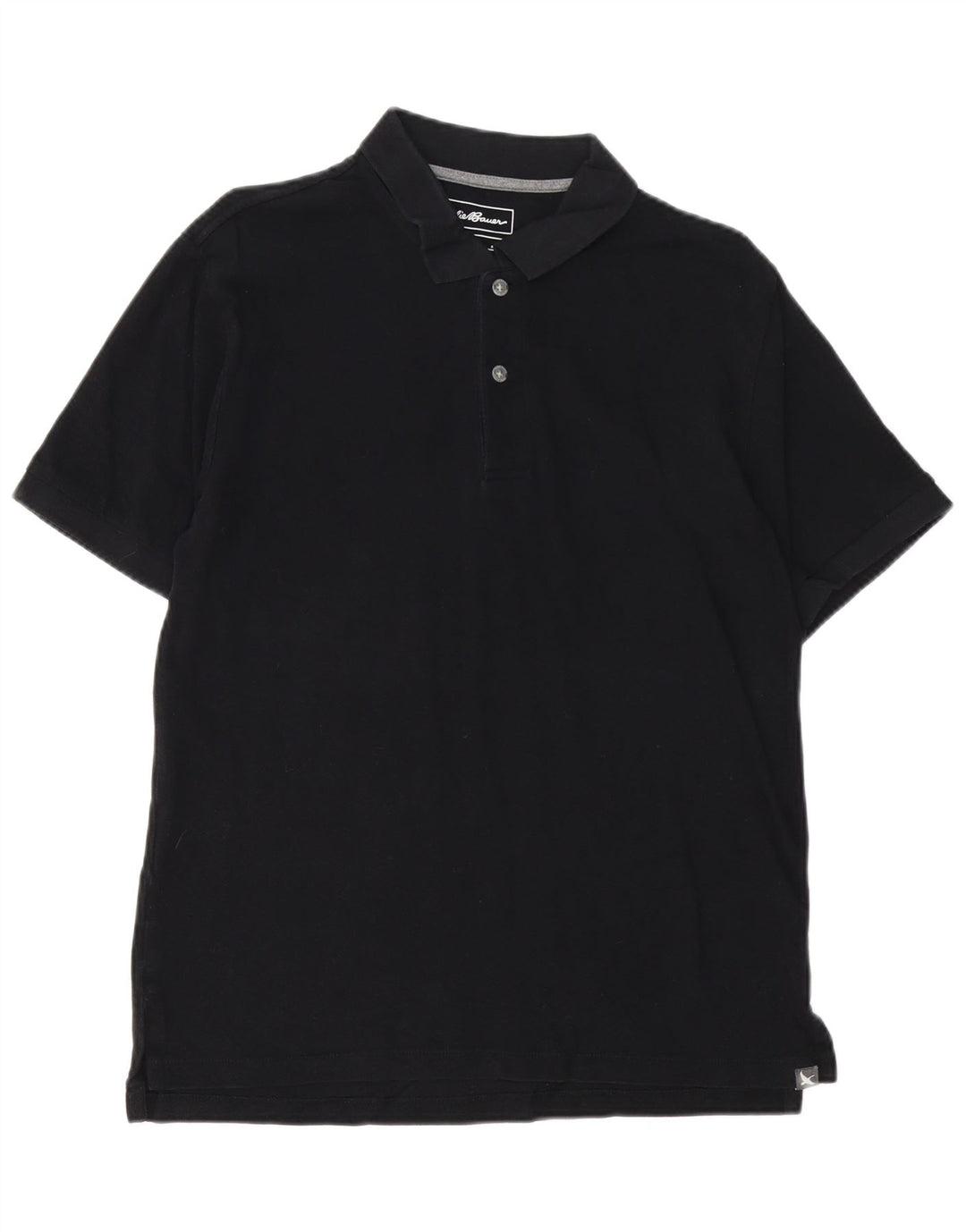 EDDIE BAUER Mens Polo Shirt Medium Black Cotton