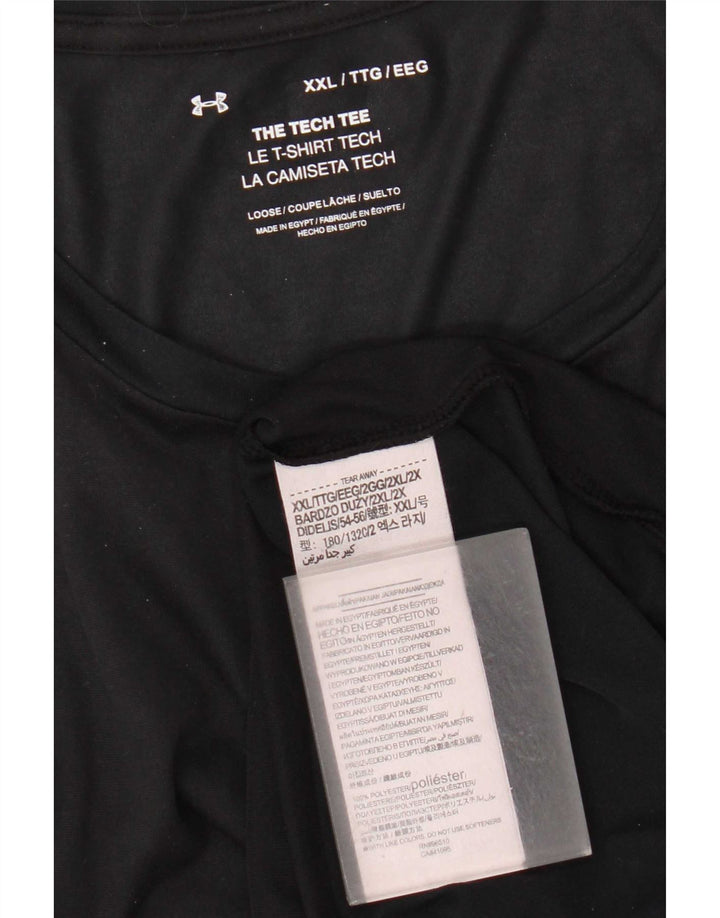 Under Armour Mens T-Shirt Top 2XL Black Polyester