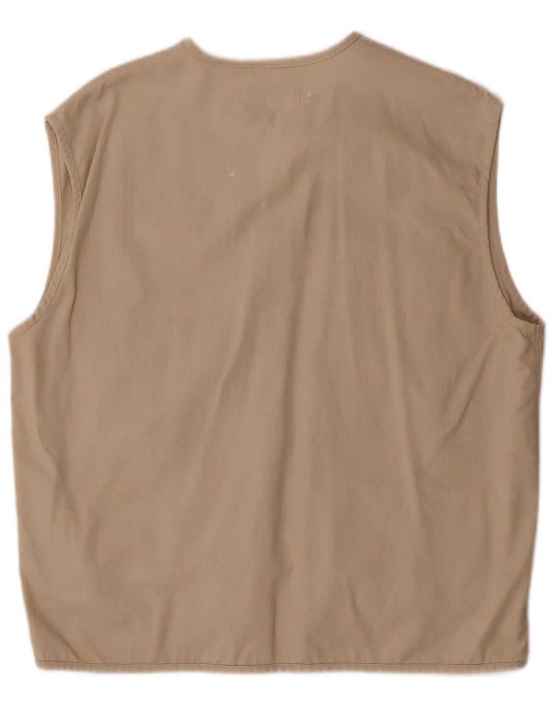 Vintage Mens Utility Gilet UK 38 Medium Beige Cotton