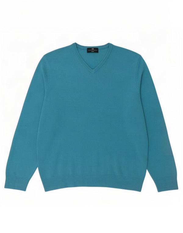 Marks & Spencer Mens Blue Harbour V-Neck Jumper Sweater Large Acrylic