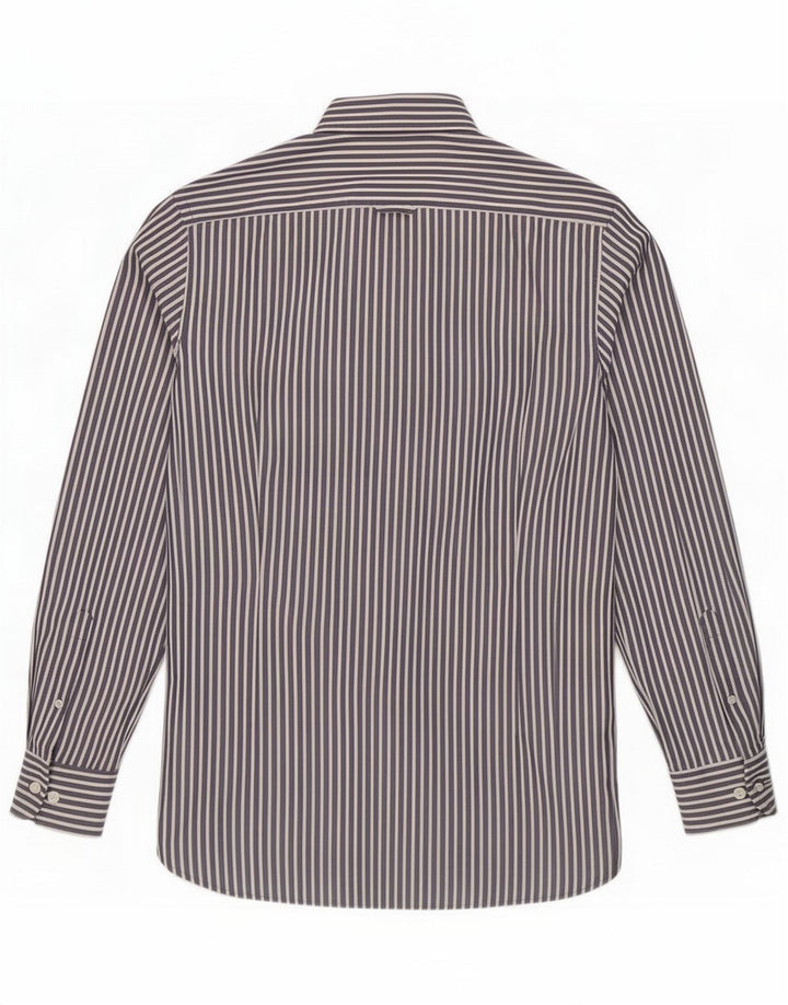 Gant Mens Shirt Small Navy Blue Striped Cotton
