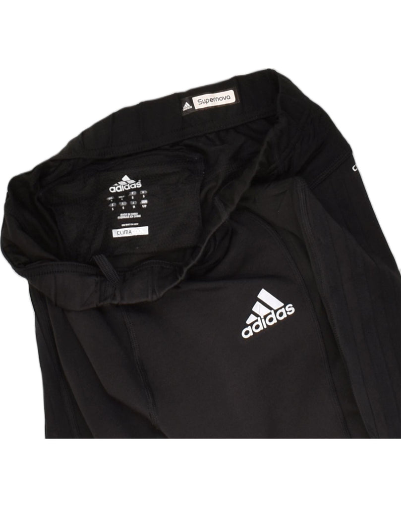 ADIDAS Womens Climacool Tracksuit Trousers UK 10 Small Black Polyester | Vintage Adidas | Thrift | Second-Hand Adidas | Used Clothing | Messina Hembry 