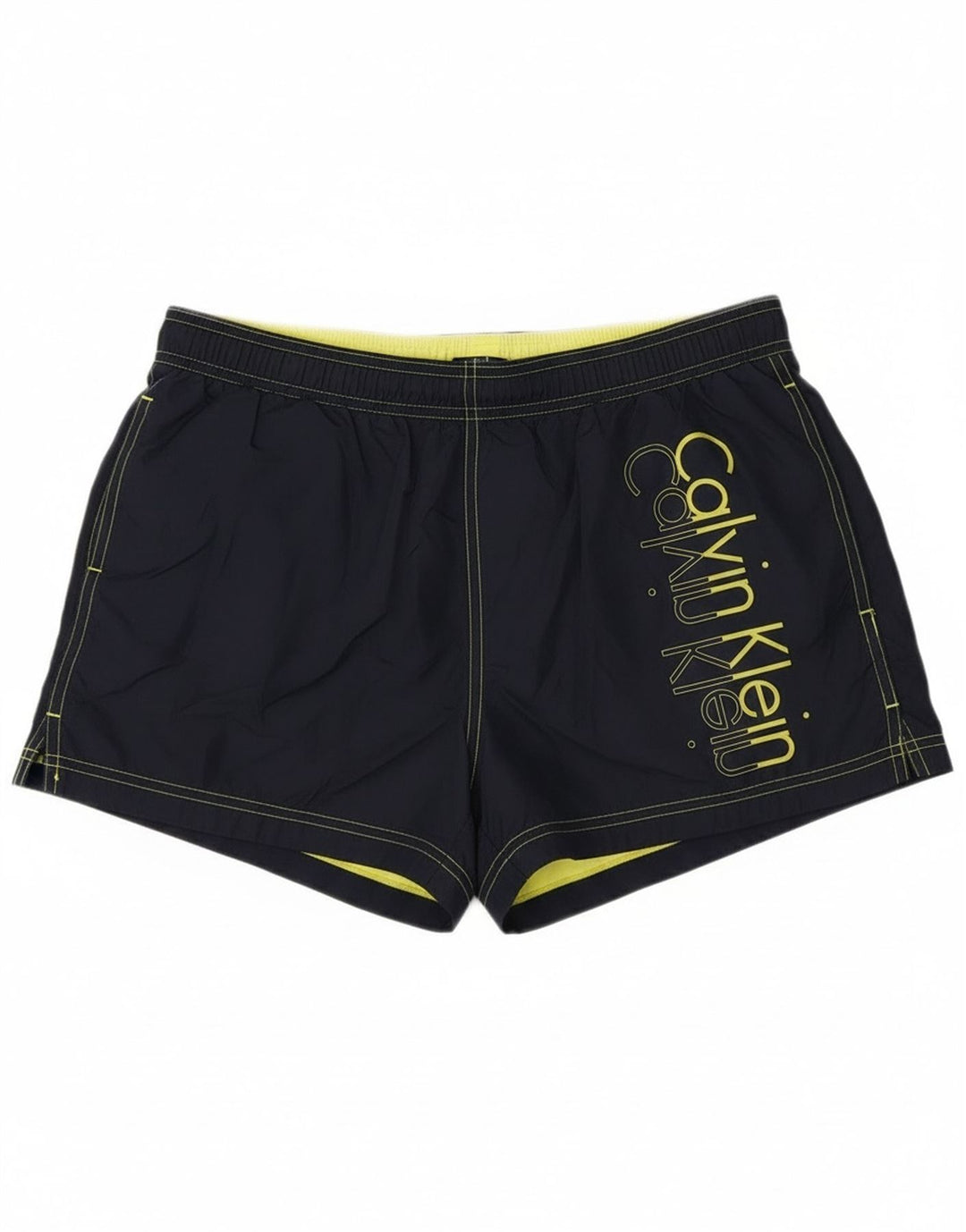 Calvin Klein Mens Graphic Swimming Shorts Large Navy Blue Polyester