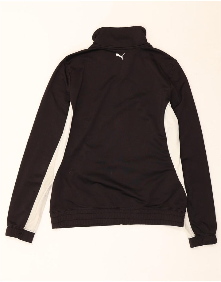Puma Womens Tracksuit Top Jacket UK 14 Large Black Colourblock Polyester