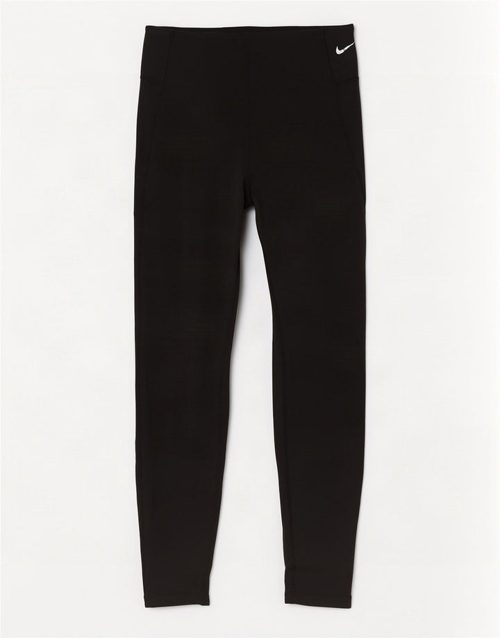 Nike Womens Dri Fit Crop Leggings UK 14 Medium Black Polyester
