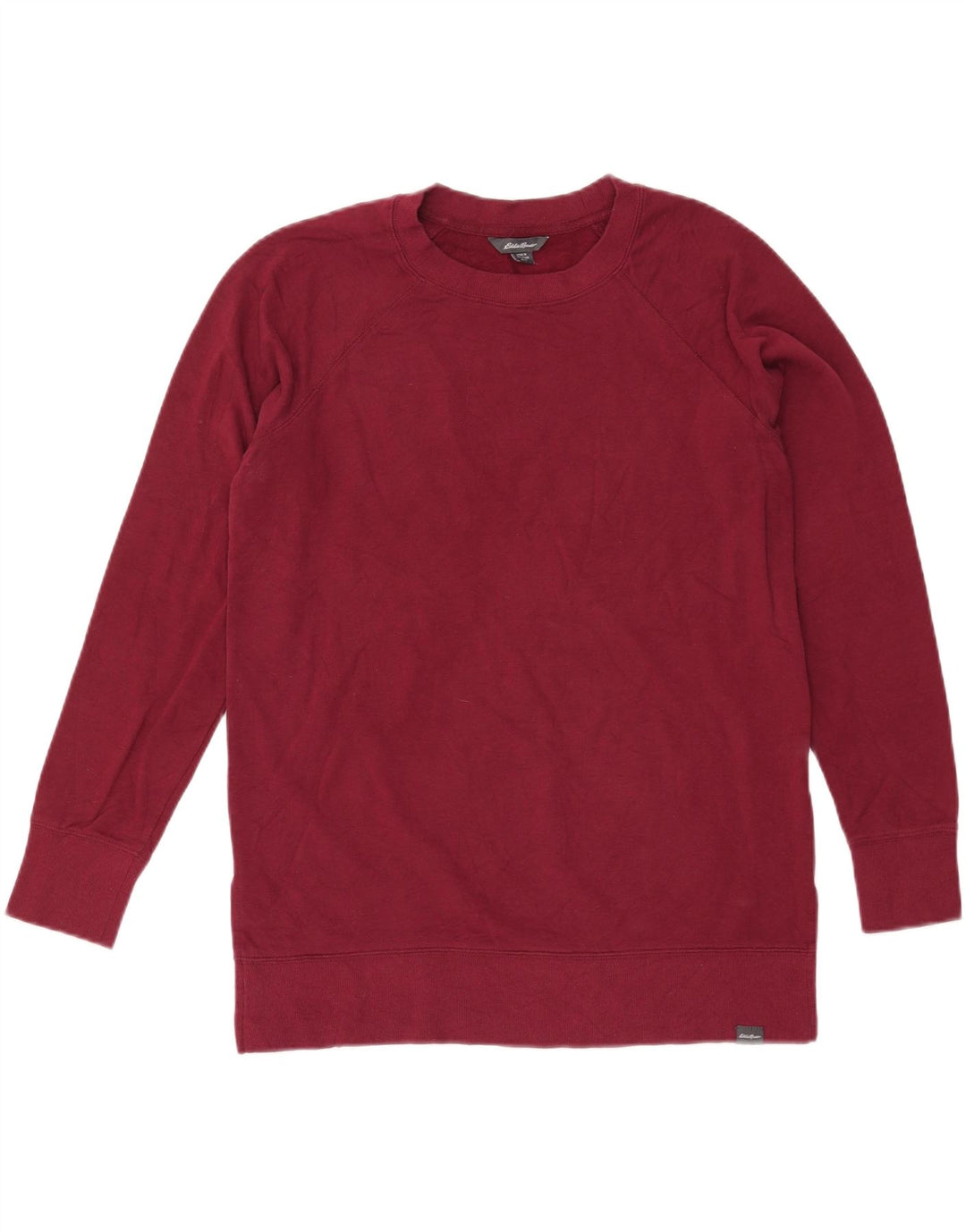 Eddie Bauer Womens Sweatshirt Jumper UK 14 Medium Burgundy Cotton