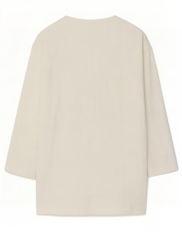 Zara Womens Longline Oversized Blazer Jacket UK 6 XS White Cotton