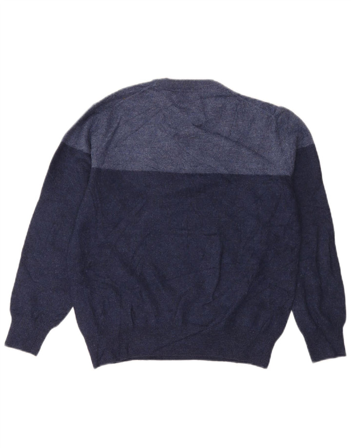 Calvin Klein Womens Crew Neck Jumper Sweater UK 12 Medium Navy Blue
