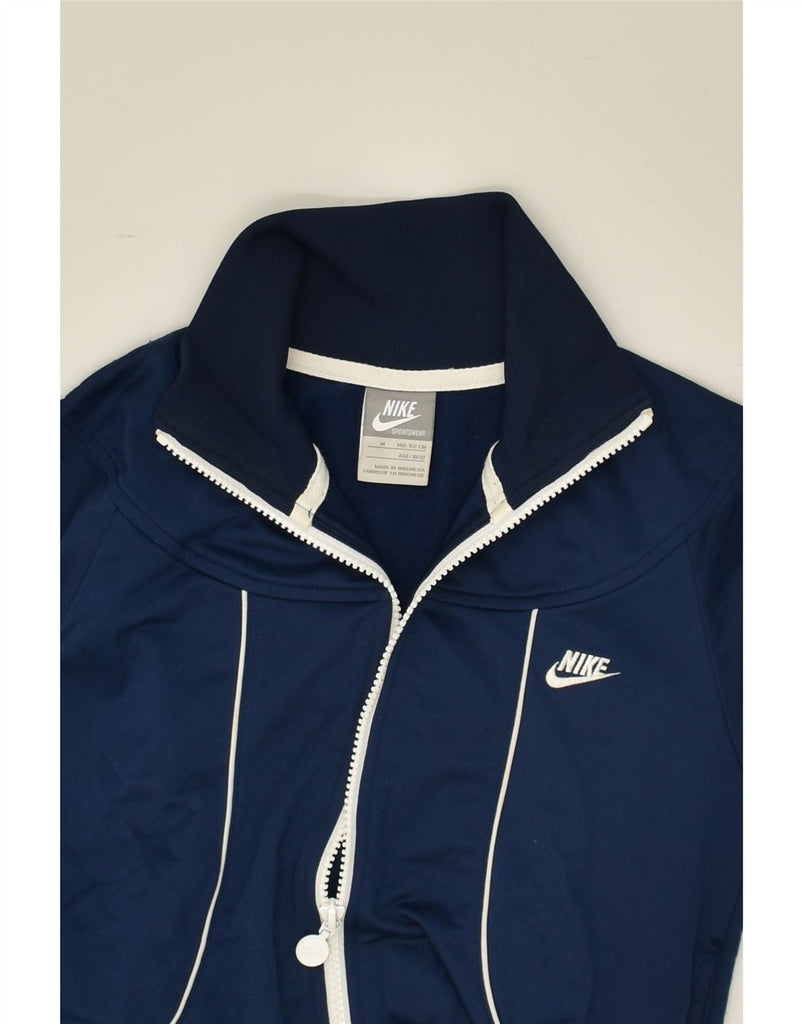 NIKE Boys Tracksuit Top Jacket 10-11 Years Medium  Navy Blue Polyester | Vintage Nike | Thrift | Second-Hand Nike | Used Clothing | Messina Hembry 