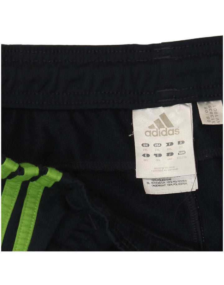 Adidas Mens Capri Tracksuit Trousers 2XL  Navy Blue Colourblock Polyester