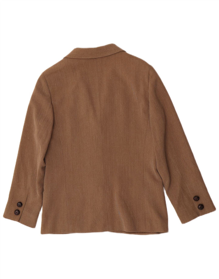 Genny Womens 3 Button Blazer Jacket IT 42 Medium Brown