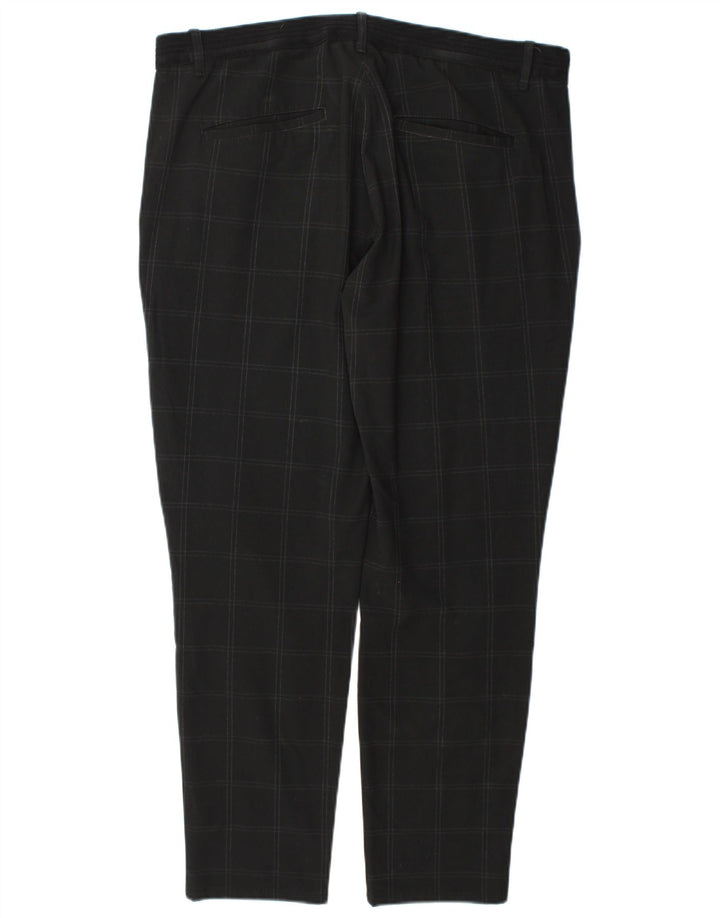 Zara Mens Straight Chino Trousers XL W34 L29 Grey Check