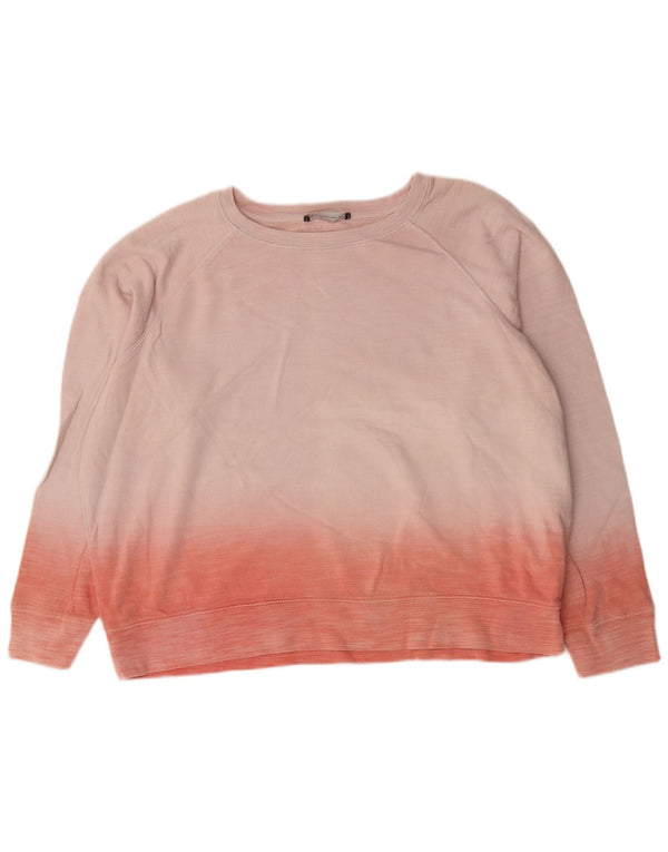 Marks & Spencer Womens Sweatshirt Jumper UK 20 2XL Pink Colourblock Cotton