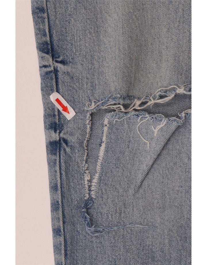 Zara Womens Distressed Straight Jeans EU 40 Medium W30 L28 Blue