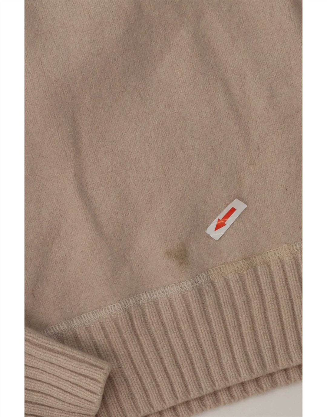 Levi's Womens Boat Neck Jumper Sweater UK 14 Large Beige Wool