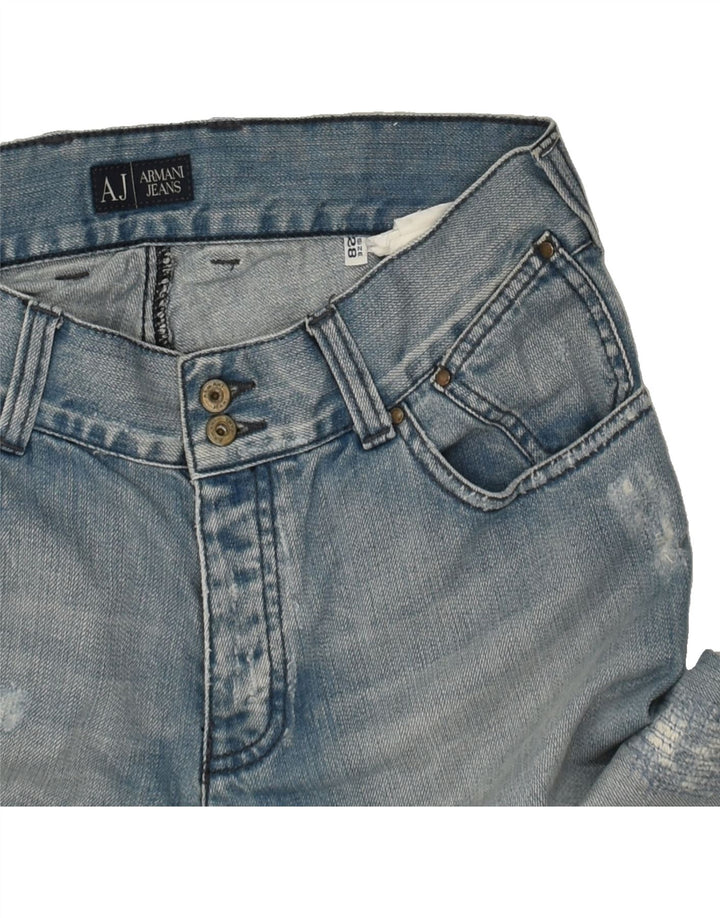 ARMANI Womens Distressed Straight Jeans W28 L34 Blue Vintage Armani and Second-Hand Armani from Messina Hembry 