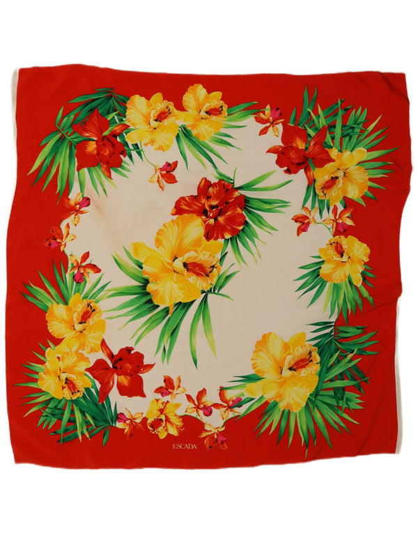 Escada Womens Square Scarf One Size Red Floral