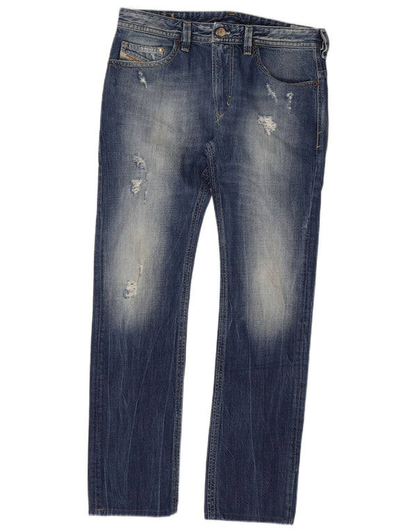 Diesel Mens Thavar Distressed Slim Skinny Jeans W31 L31 Blue