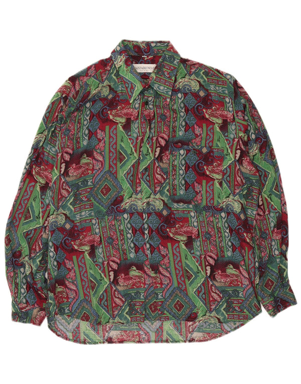 Nazzareno G. Mens Shirt Medium Multicoloured Geometric Viscose