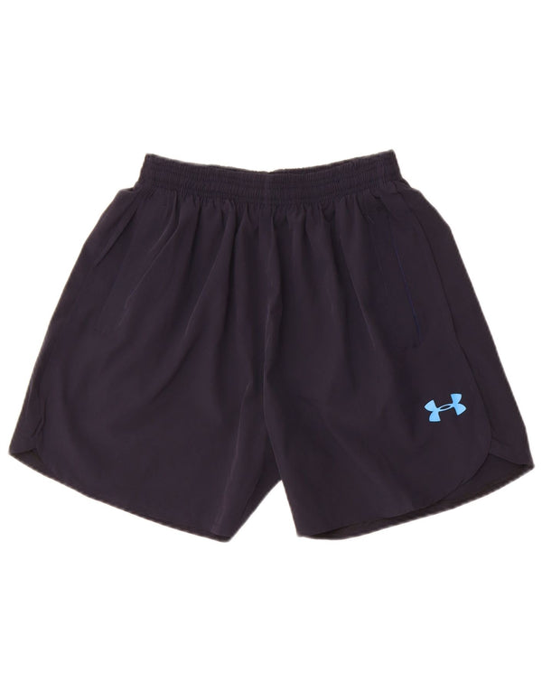 Under Armour Boys Sport Shorts 11-12 Years Navy Blue Polyester