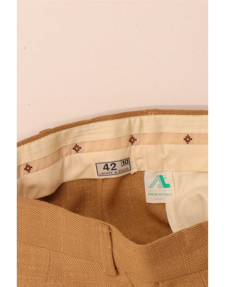 Vintage Womens Pegged Suit Trousers IT 42 Medium W26 L32 Beige Viscose