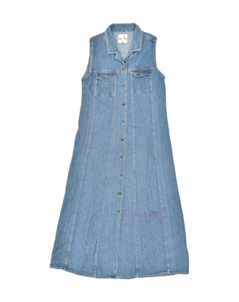 JEAN PAUL Womens Sleeveless Denim Dress UK 12 Medium Blue Cotton | Vintage Jean Paul | Thrift | Second-Hand Jean Paul | Used Clothing | Messina Hembry 