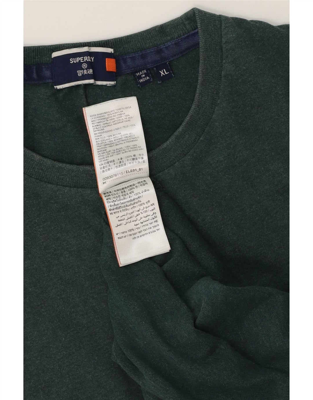 Superdry Mens T-Shirt Top XL Green Cotton