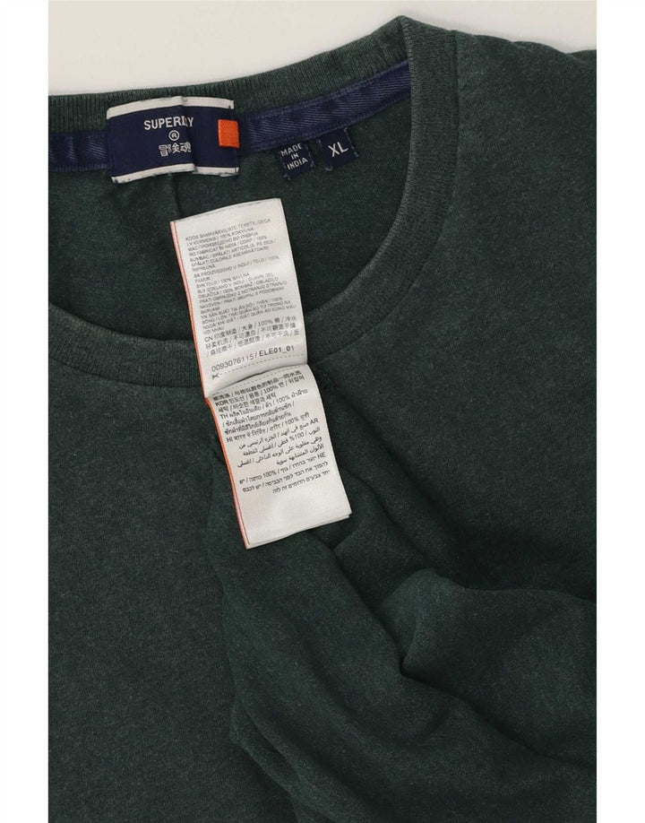 Superdry Mens T-Shirt Top XL Green Cotton