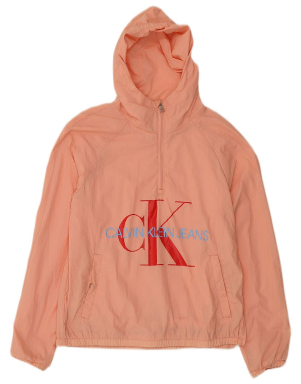 Calvin Klein Jeans Girls Graphic 1/4 Zip Rain Jacket 13-14 Years Pink