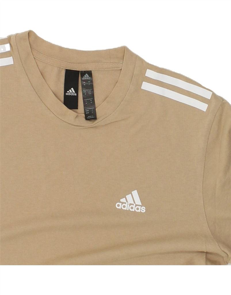 ADIDAS Mens Graphic T-Shirt Top Medium Beige Cotton | Vintage Adidas | Thrift | Second-Hand Adidas | Used Clothing | Messina Hembry 