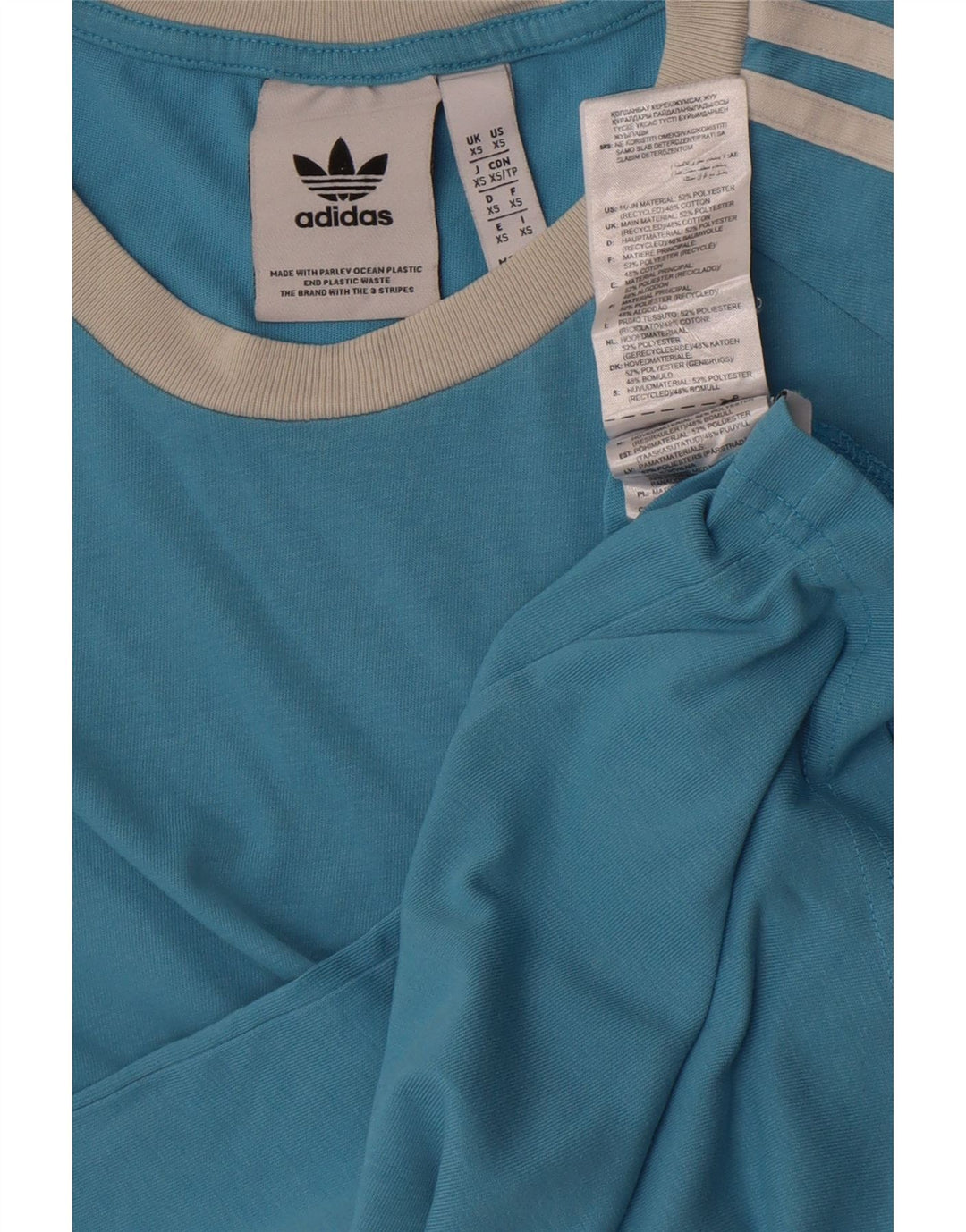 Adidas Mens T-Shirt Top XS Blue Polyester