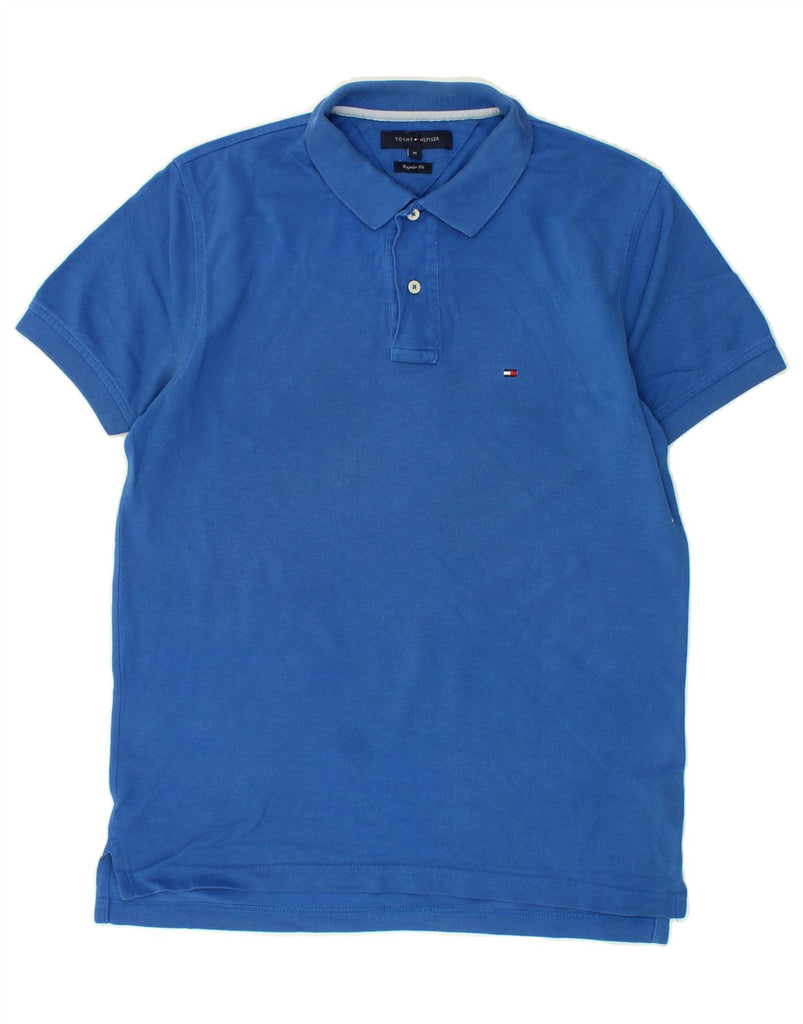 TOMMY HILFIGER Mens Regular Fit Polo Shirt Medium Blue Cotton Vintage Tommy Hilfiger and Second-Hand Tommy Hilfiger from Messina Hembry 