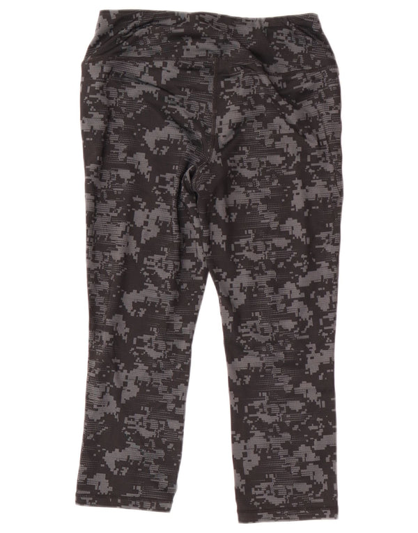 Reebok Womens Capri Leggings UK 8 Small Black Camouflage