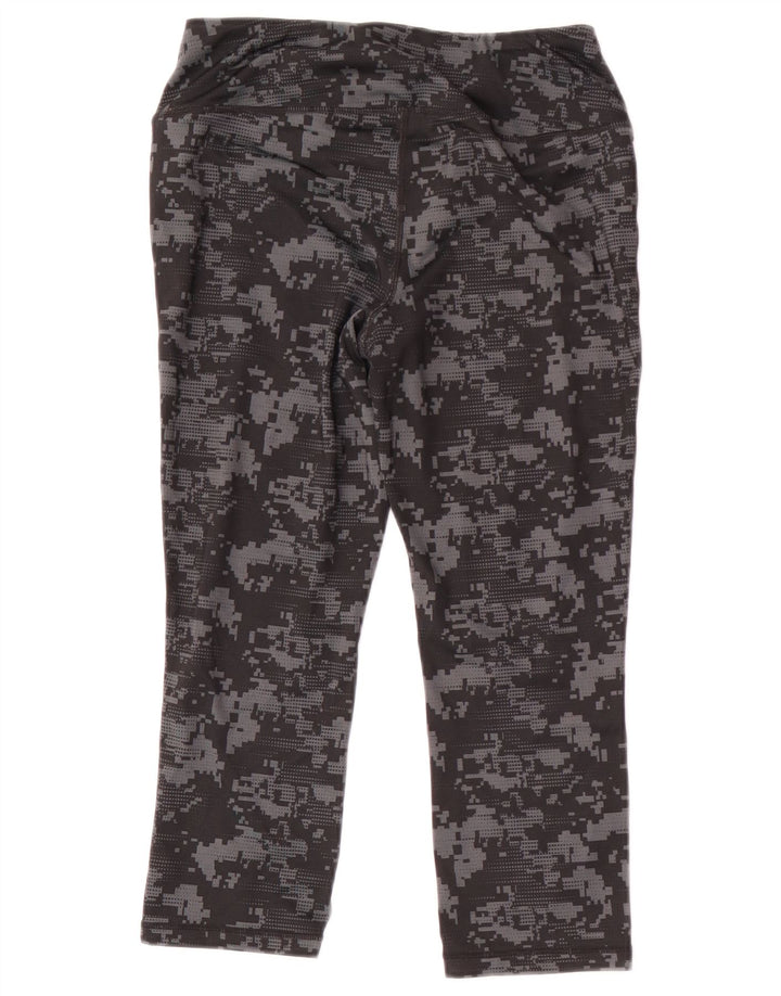 Reebok Womens Capri Leggings UK 8 Small Black Camouflage