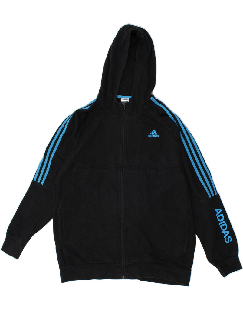 ADIDAS Mens Zip Hoodie Sweater XL Black Cotton | Vintage Adidas | Thrift | Second-Hand Adidas | Used Clothing | Messina Hembry 