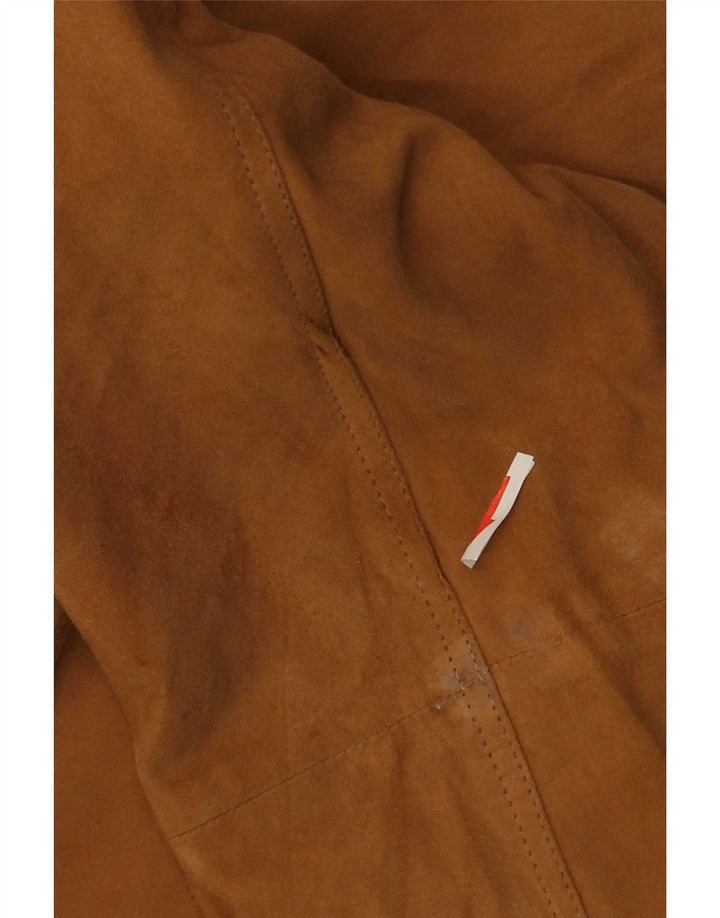 Vintage Womens Suede Jacket IT 46 Large Beige Leather