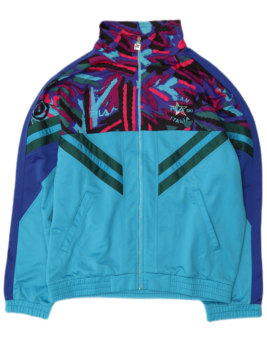 Fila Mens Full Tracksuit Medium  Blue Colourblock Polyester